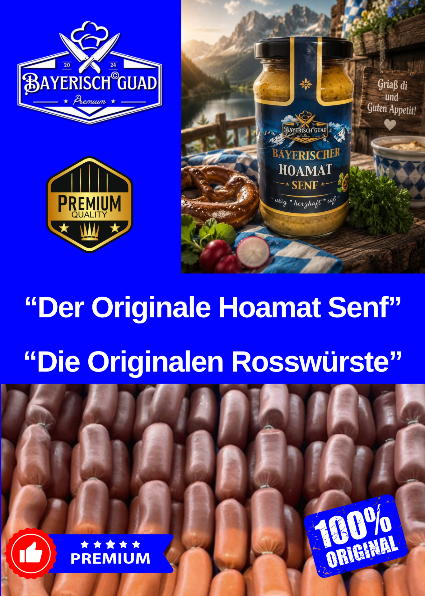 Genussvolle, herzhaft gesunde Rosswürste Genussvolle Rosswurst