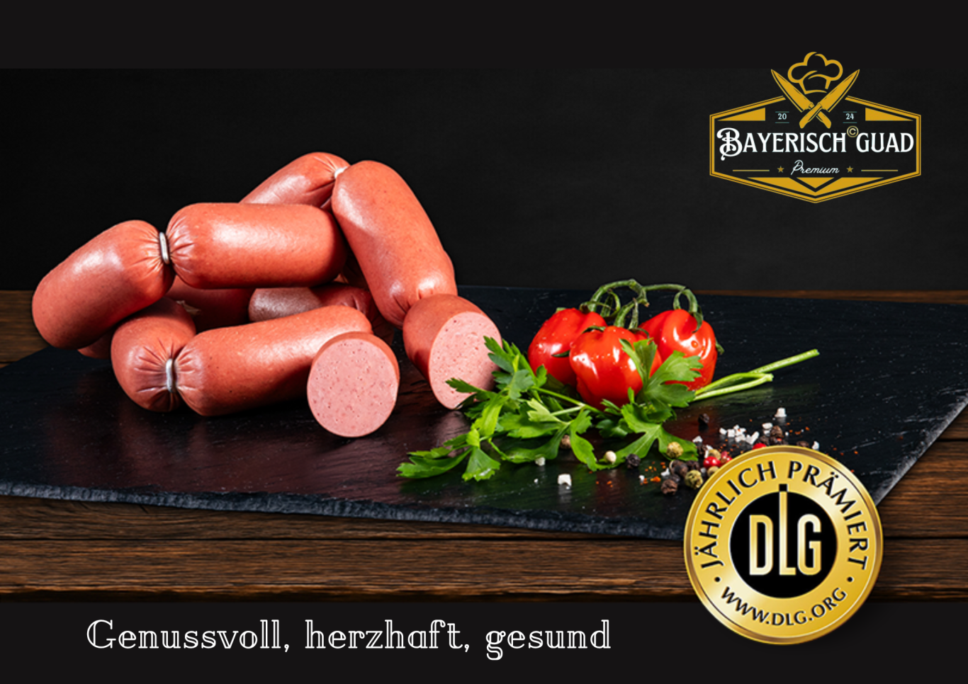 Genussvolle, herzhaft gesunde Rosswürste Genussvolle Rosswurst