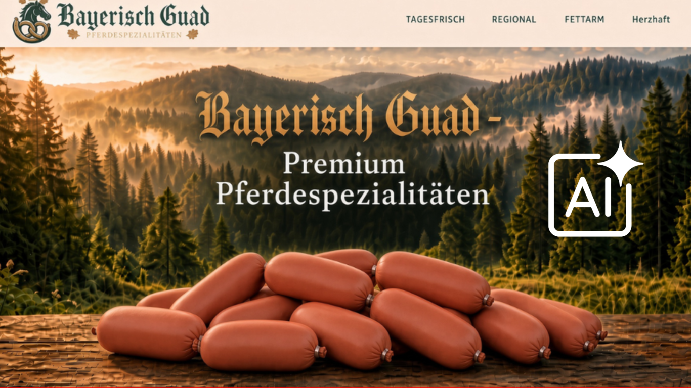 Genussvolle, herzhaft gesunde Rosswürste KI erzeugtes Bild: Genussvolle Rosswurst