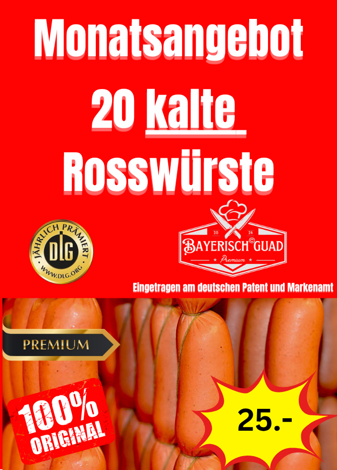 10 Rosswürste + eine gratis Rosswurstsemmel dazu Monatsangebot im April 2026